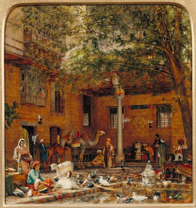 Studio per Il cortile della casa dei patriarchi copti al Cairo da John Frederick Lewis